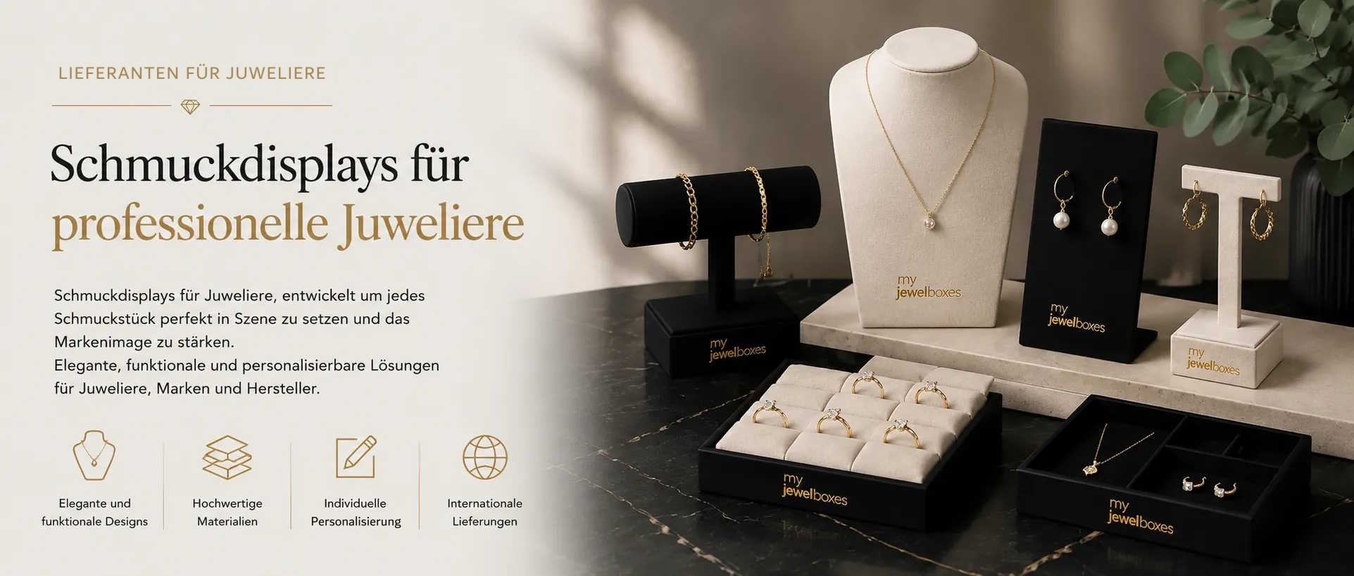 Professionelle Schmuckdisplays für Juweliere und Schmuckmarken MyJewelBoxes
